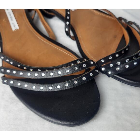 & Other Stories Leather Rhinestone Strappy Flat Sandals | Size 8 - Picture 8 of 9